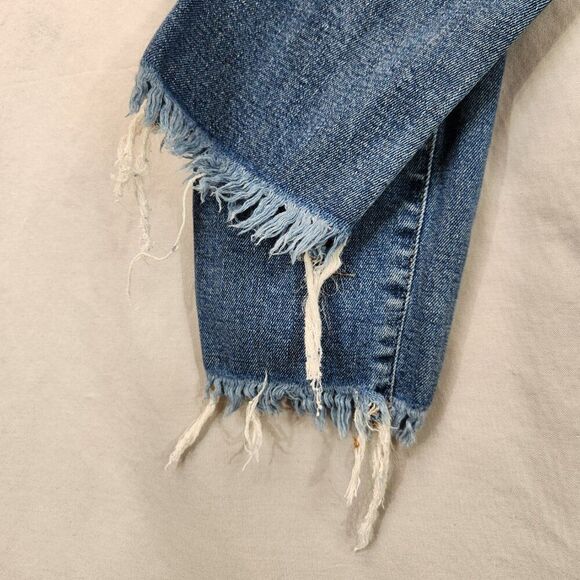 Madewell 10" High Rise Skinny Jeans Womens 27 Raw Hem Button Fly Ankle Denim - Picture 7 of 10